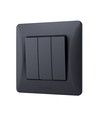 3-kanaals schakelaar - 86x86mm, IP20, zwart
