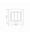 3-kanaals schakelaar - 86x86mm, IP20, zwart