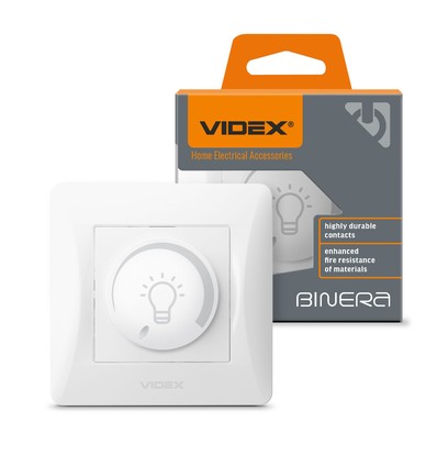 LED-draaidimmer voor Europese inbouwdoos - Max 200W, wit