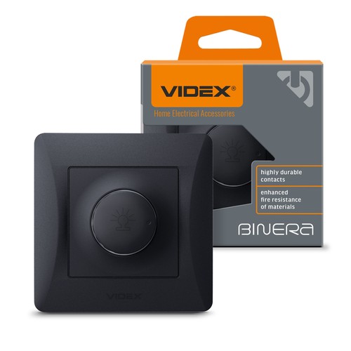 600W LED dimmer voor Europese inbouwdoos - 15-600W, Zwart