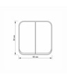 2-kanaals opbouwschakelaar - 68x68mm, IP20, zwart