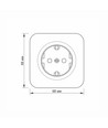Schuko-wandcontactdoos - opbouw, enkel, IP20, mat zwart