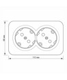 Schuko-wandcontactdoos - opbouw, dubbel, IP20, wit