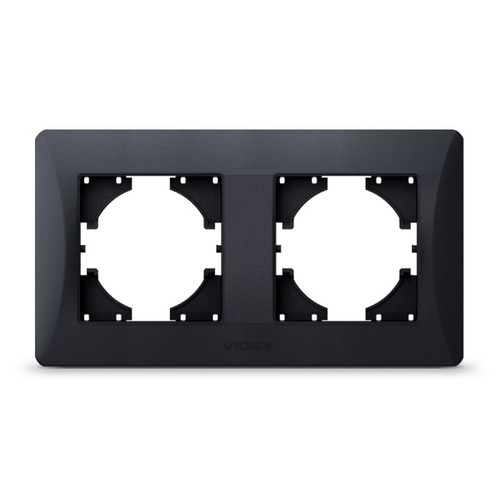 Binera 2-voudig horizontaal afdekraam - Zwart grafiet, 157 x 86 mm, IP20 binnen
