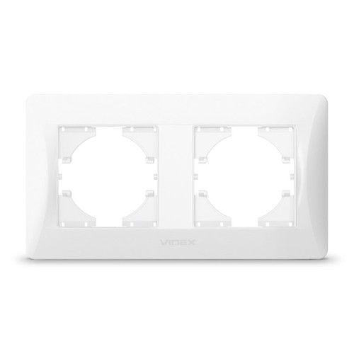 Binera horizontaal 2-voudig afdekraam, wit - IP20, inbouw, kunststof