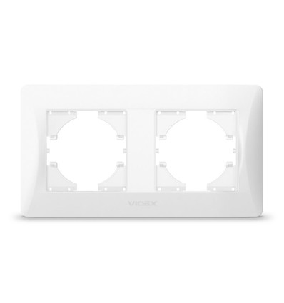 Binera horizontaal 2-voudig afdekraam, wit - IP20, inbouw, kunststof
