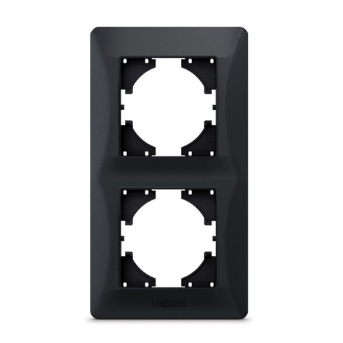 BINERA 2-voudig verticaal afdekraam - Zwart grafiet, 86x157 mm, IP20 binnen
