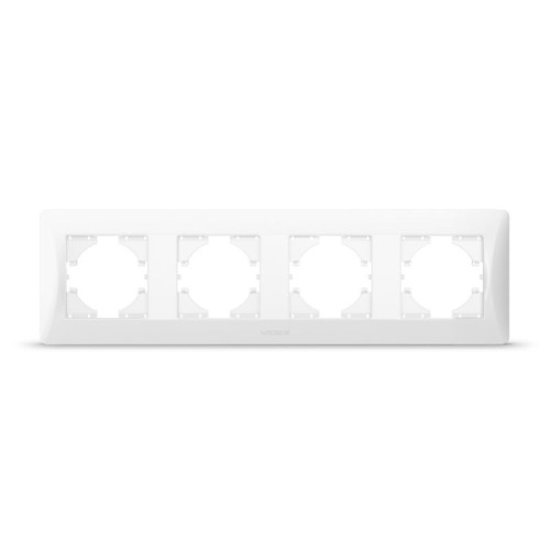 Binera 4-voudig horizontaal afdekraam - Wit, IP20, 299 x 86 mm, voor schakelaars en stopcontacten
