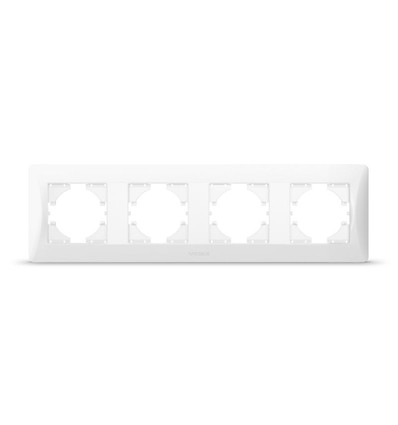 Binera 4-voudig horizontaal afdekraam - Wit, IP20, 299 x 86 mm, voor schakelaars en stopcontacten