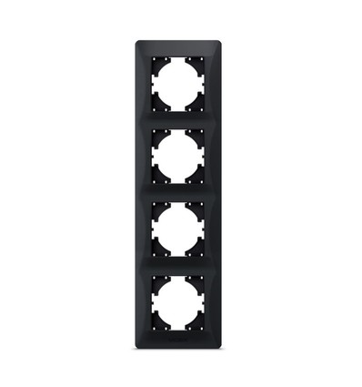 4-voudig verticaal afdekraam, zwart grafiet - BINERA, IP20, 86x299 mm