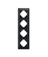 4-voudig verticaal afdekraam, zwart grafiet - BINERA, IP20, 86x299 mm