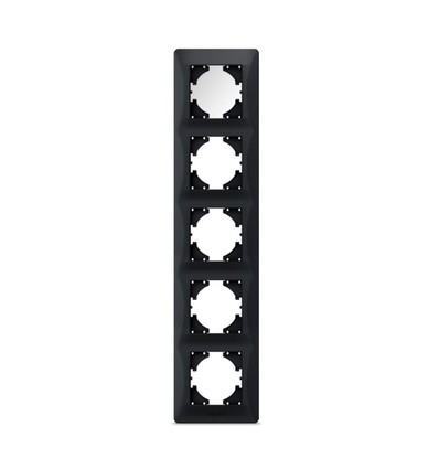 Binera 5-voudig verticaal afdekraam - Zwart grafiet, 86x370mm, kunststof