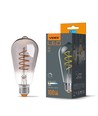 E27 4W ST64 filament LED lamp - Grafiet glas, 1800K-2100K, dimbaar, flicker free