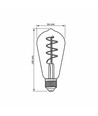 E27 4W ST64 filament LED lamp - Grafiet glas, 1800K-2100K, dimbaar, flicker free