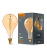 E27 8W dimbare LED lamp - PS160, spiral filament, amber glas, 1800K, 500lm