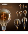 E27 8W dimbare LED lamp - PS160, spiral filament, amber glas, 1800K, 500lm