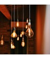 E27 8W dimbare LED lamp - PS160, spiral filament, amber glas, 1800K, 500lm