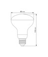 E27 9W LED kweeklamp voor planten - R80, 120°, 14 µmol/s, stimuleert groei
