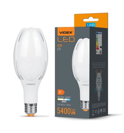 E27 50W LED lamp - 5400lm, A108, 4000K, 330 graden, industriële lamp