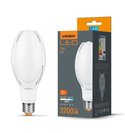E27 30W LED lamp - 3200lm, 4000K, 330 graden, industrieel, Ra80