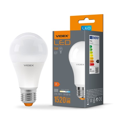 E27 15W LED lamp - A65, 1520lm, 6000K, flicker free, RA88