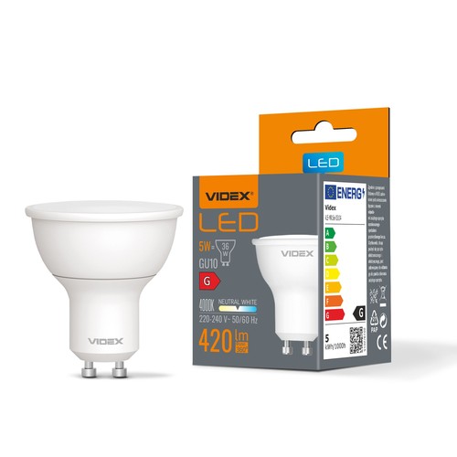 GU10 5W LED spot - 420lm, 120°, 4000K, flicker free