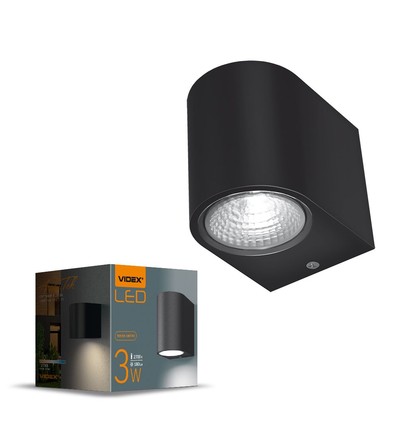 3W gevelwandlamp - Zwart, 180lm, 2700K, IP54 buiten, aluminium