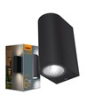 6W LED wandlamp voor gevel - IP54, 2700K, zwart, 15cm breed, incl. lichtbron