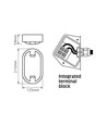 15W LED bulkhead wand/plafondlamp - IP65, 1200lm, 5000K, grijs, IK07, ovaal