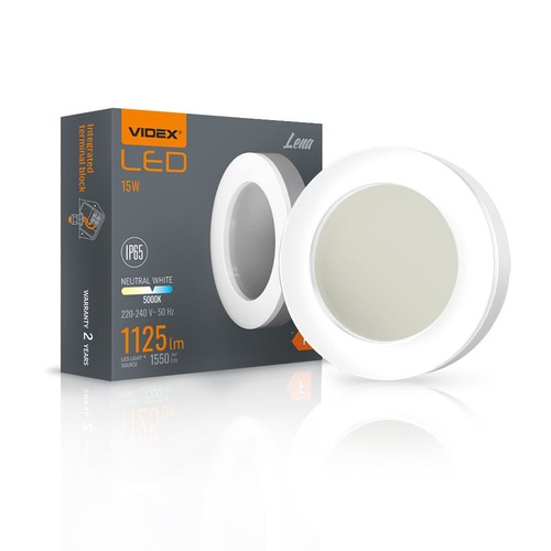 15W LED plafond/wandlamp Bulkhead - IP65, 5000K, 19x19cm, witte rand, IK07, buiten/vochtige ruimtes