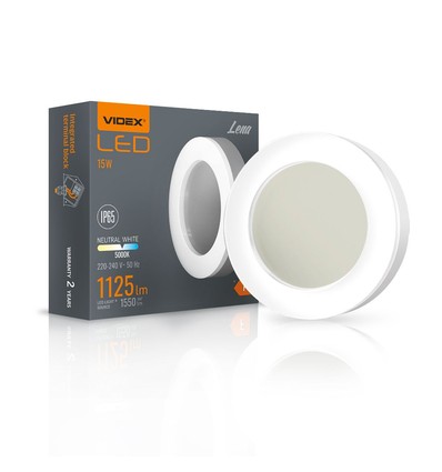 15W LED plafond/wandlamp Bulkhead - IP65, 5000K, 19x19cm, witte rand, IK07, buiten/vochtige ruimtes