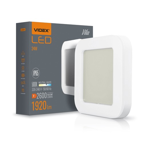 24W LED plafondlamp - IP65, 32x32cm, 5000K, bulkhead, buiten/vochtige ruimtes