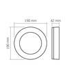 15W LED bulkhead wand/plafondlamp, zwart - 1550lm, IP65, 5000K, 190x190mm, buiten/binnen