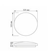 24W LED plafondlamp - Ø32,6cm, 4000K, IP44, flicker free, witte rand