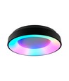 72W LED plafondlamp, dimbaar - RGB+CCT, zwart, 450x450mm, incl. afstandsbediening en geheugenfunctie