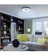 72W LED plafondlamp, dimbaar - RGB+CCT, zwart, 450x450mm, incl. afstandsbediening en geheugenfunctie