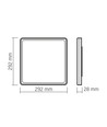 24W LED plafondlamp, vierkant - 2900lm, 4000K, 29x29cm, witte rand, IP20 binnen