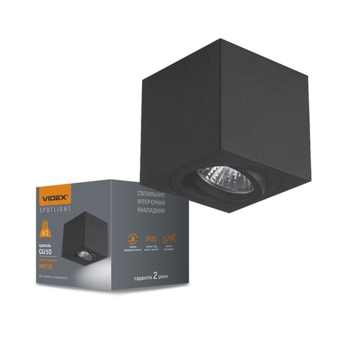 GU10 opbouwspot - Zwart, aluminium, IP20 binnen, zonder lichtbron
