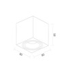 GU10 opbouwspot - Wit, 8x8x8,5 cm, IP20 binnen, zonder lichtbron