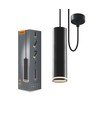 GU10 pendel railspot - Zwart, Ø5,5 cm, max. 30W, IP20 binnen, zonder lichtbron