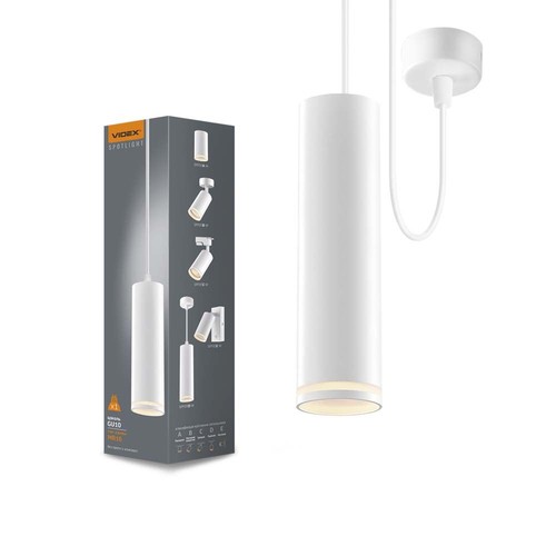 GU10 pendel spot - Wit, Ø6cm, aluminium, zonder lichtbron