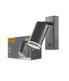 GU10 wandspot met schakelaar - Zwart, aluminium, IP20 binnen, zonder lichtbron