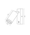 GU10 Wandspot - Wit, aluminium, IP20 binnen, zonder lichtbron