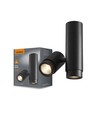 Dubbele GU10 opbouwspot, kantelbaar - Zwart, IP20 binnen, aluminium, zonder lichtbron