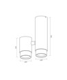 Ariza plafondspot armatuur GU10 - wit, max 2x30W, 230V