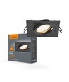 GU10 inbouwspot - Zwart, vierkant, aluminium, IP20, zonder lichtbron