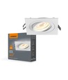GU10 inbouwspot - Wit, vierkant, 9,2 x 9,2 cm, IP20 binnen, zonder lichtbron