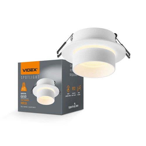 GU10 inbouwspot - Rond, wit, aluminium/keramiek, gat: Ø7,6 cm, afm: Ø9,2 cm, max 30W