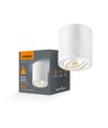 GU10 opbouwspot - Wit, 8x8cm, IP20 binnen, zonder lichtbron