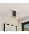GU10 opbouwspot - Zwart, Ø9cm, hoogte 14cm, aluminium, IP20 binnen, zonder lichtbron